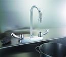 Delta Faucet Chrome 1.5 gpm 3-Hole Gooseneck Kitchen Sink Faucet with Double Hooded Blade Handle 