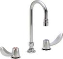 Two Handle Lever Deck Mount Service Faucet in Polished Chrome