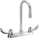 Two Handle Wristblade Deck Mount Service Faucet in Polished Chrome