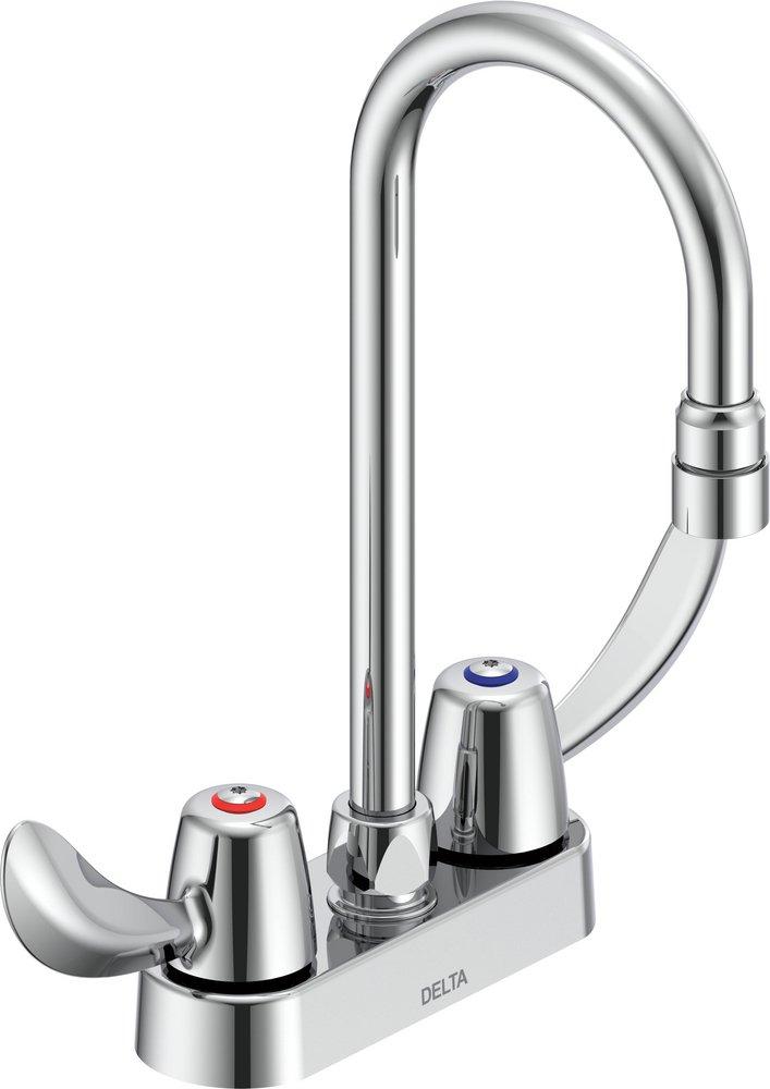 Delta Faucet Chrome Two Handle Lever Deck Mount Service Faucet 