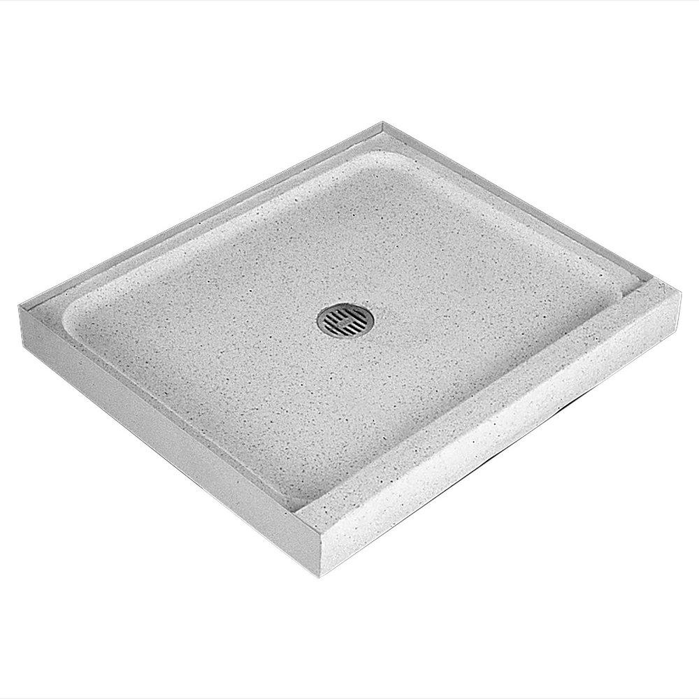 FIAT Products Black/White 30 in. Single Threshold Shower Floor with Center Drain 