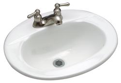 23 in. Drop-in Oval Vitreous China Bathroom Sink in White