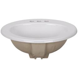 23 in. Drop-in Round Vitreous China Bathroom Sink in White
