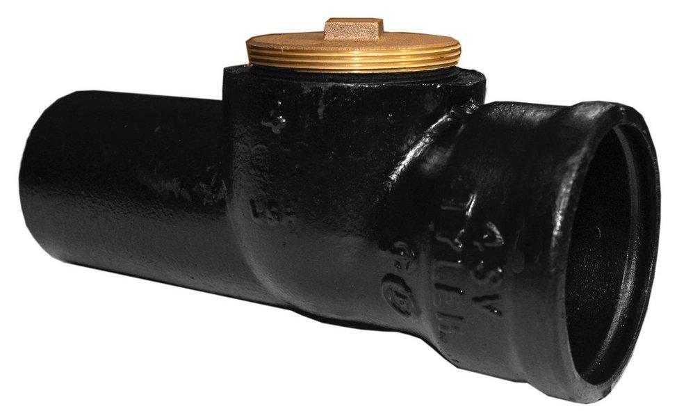 Spigot x Hub x FNPT Cast Iron Test Tee 