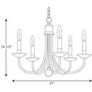 Progress Lighting Brushed Nickel 16 in. 60W 5-Light Candelabra E-12 Chandelier 