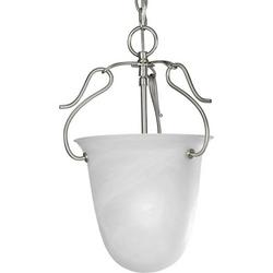 150 W 1-Light Medium Chandelier in Brushed Nickel