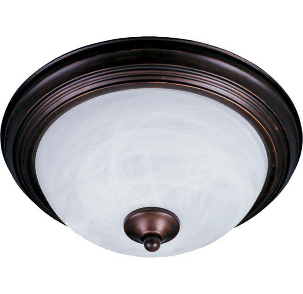 Maxim Lighting&reg; Oil Rubbed Bronze 13-1/2 in. 2-Light Flushmount with Marble Glass Shade 