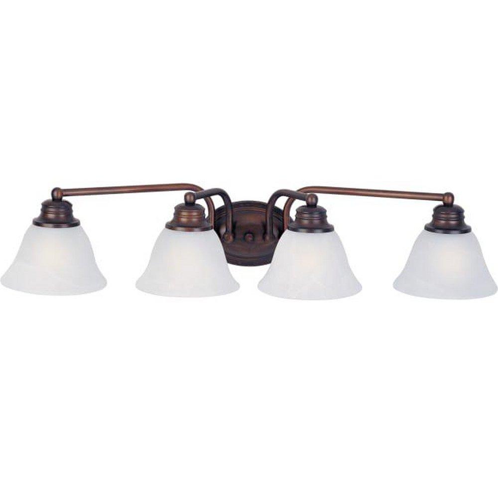 Maxim Lighting&reg; Oil Rubbed Bronze 6 in. 100W 4-Light Bath Light with Marble Glass Shade 