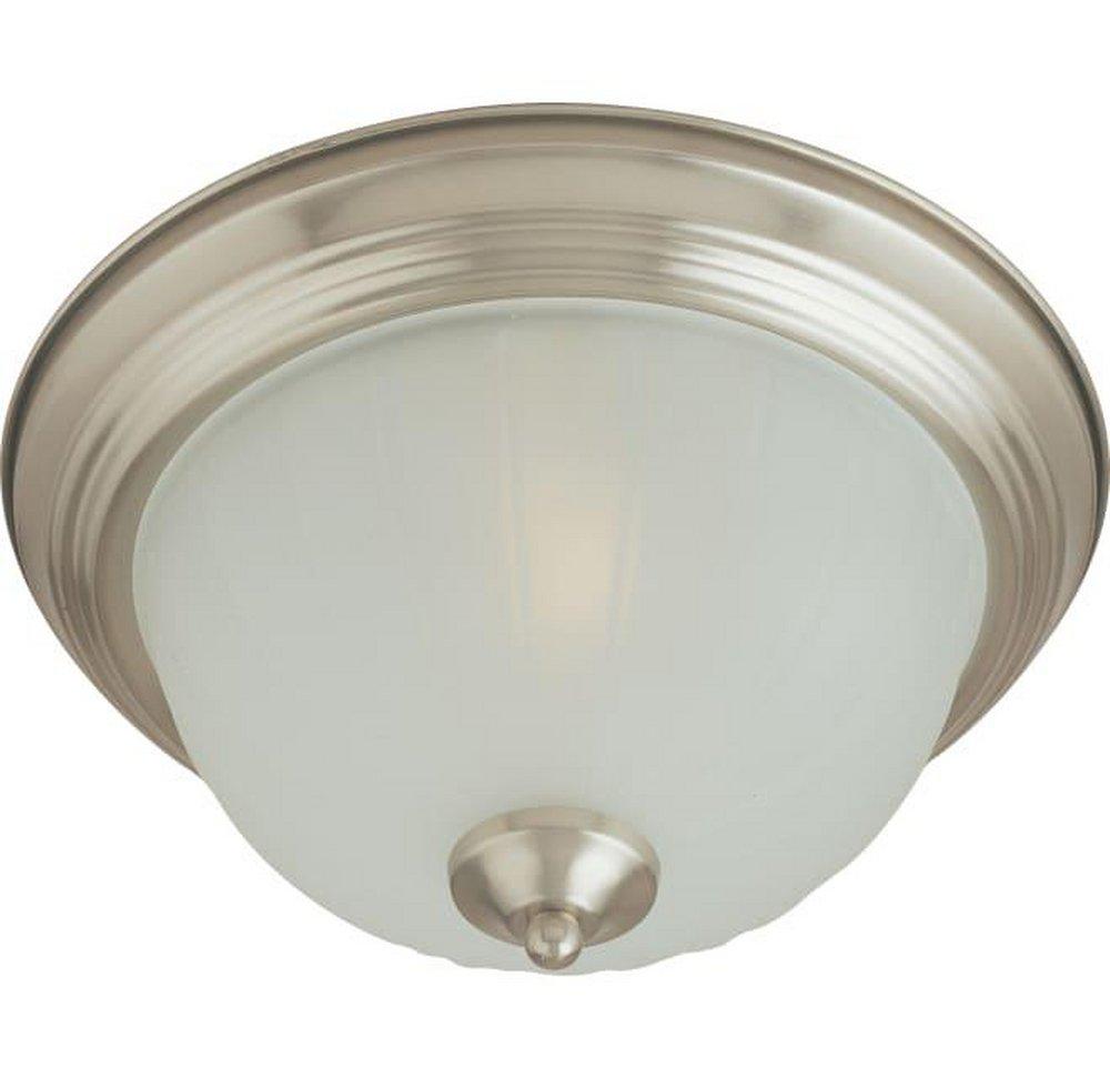 Maxim Lighting&reg; Satin Nickel 15-1/2 in. 3-Light Flushmount with Frosted Glass Shade 