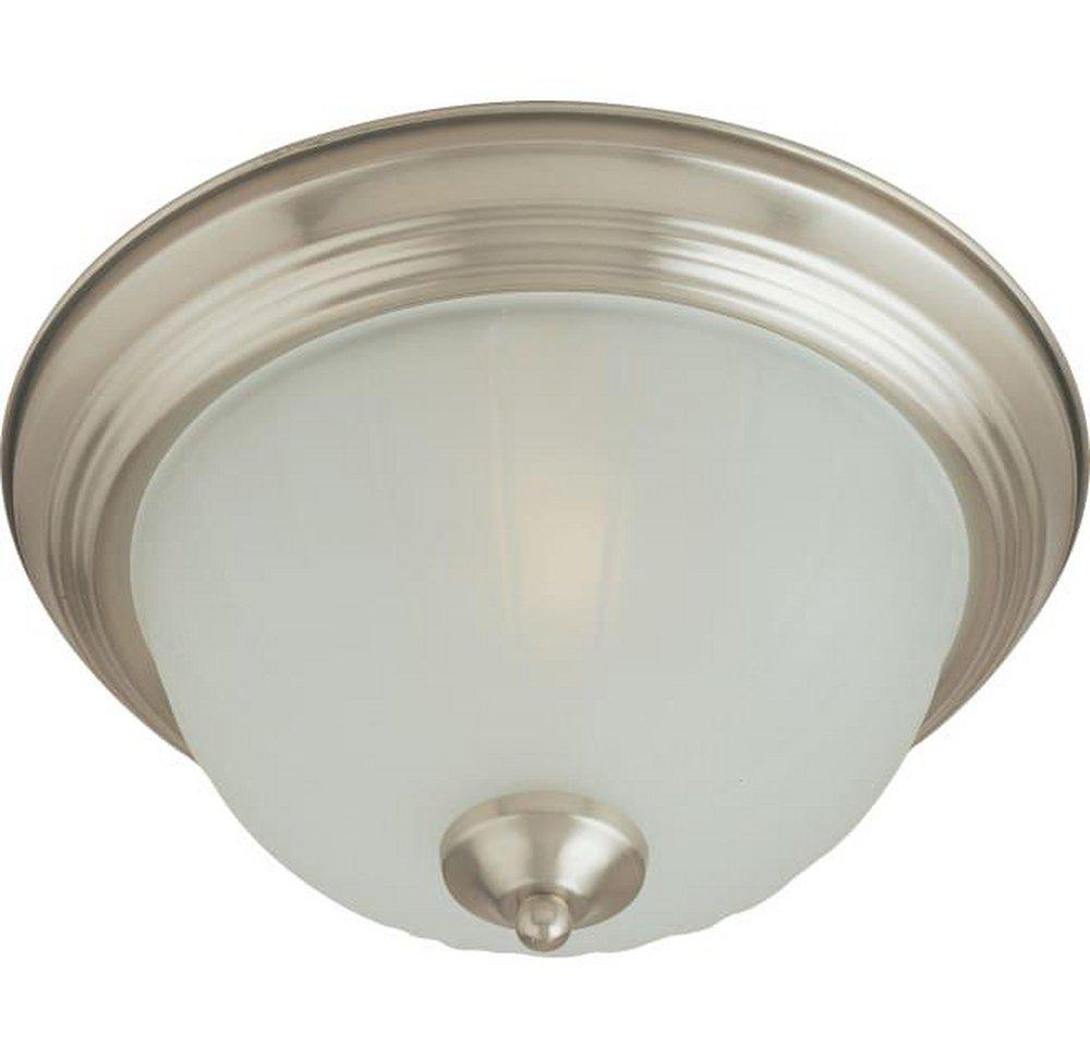 Maxim Lighting&reg; Satin Nickel 13-1/2 in. 2-Light Flushmount with Frosted Glass Shade 