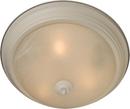 13-1/2 in. 2-Light Flushmount in Textured White with Marble Glass Shade