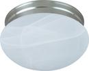 4-1/2 x 7-1/2 in. 60 W 1-Light Medium Flush Mount Ceiling Fixture with Marble Glass in Stain Nickel