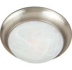 16-1/2 in. 3-Light Flushmount in Satin Nickel with Marble Glass Shade