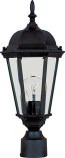 8 in. 100W 1-Light Incandescent Outdoor Pole or Post Lantern in Black
