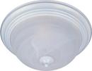 60W 1-Light Incandescent Ceiling Light Fixture with Marble Glass in White