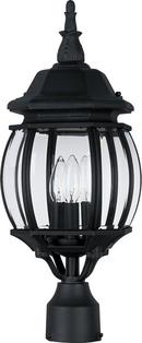 60W 3-Light Post Lantern in Black