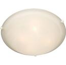16 in. 3-Light Flushmount in White with Marble Glass Shade