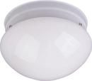 9 in. 2-Light Flushmount in White with White Glass Shade