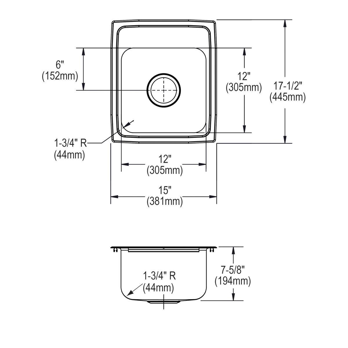 Elkay Chrome Plated Round Push Button 