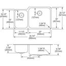 Elkay Lustrous Satin 35-1/4 x 20-1/2 in. No Hole Stainless Steel Double Bowl Undermount Kitchen Sink 
