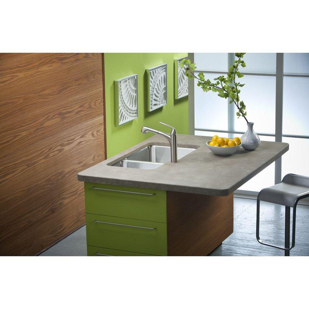 Elkay Lustrous Satin 35-1/4 x 20-1/2 in. No Hole Stainless Steel Double Bowl Undermount Kitchen Sink 