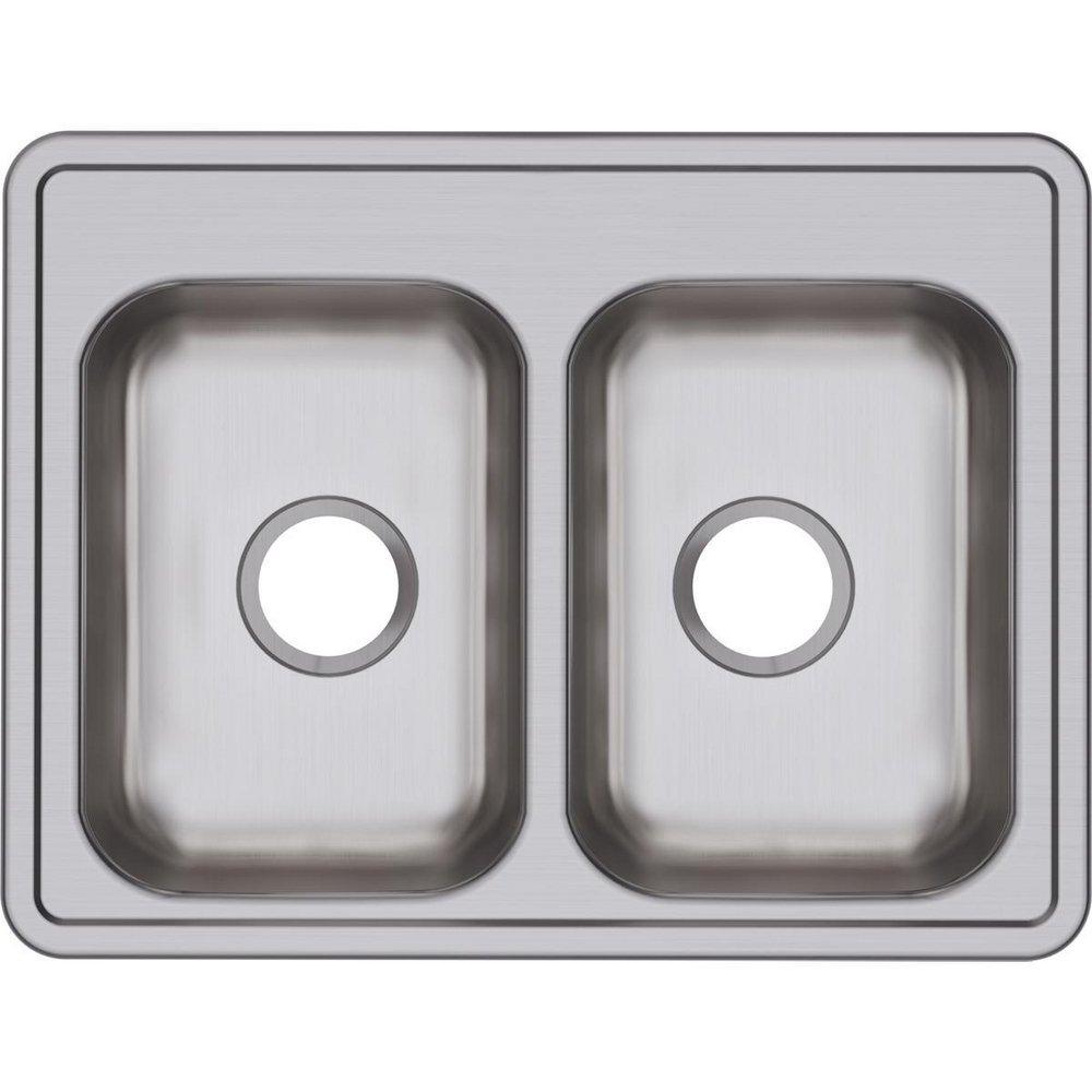 Dayton Satin 25 x 19 in. Stainless Steel Double Bowl Drop-in Kitchen Sink in Satin 