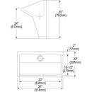 Elkay Buffed Satin 33 x 16-1/2 x 6-1/2 in. Wall Mount Healthcare Sink 