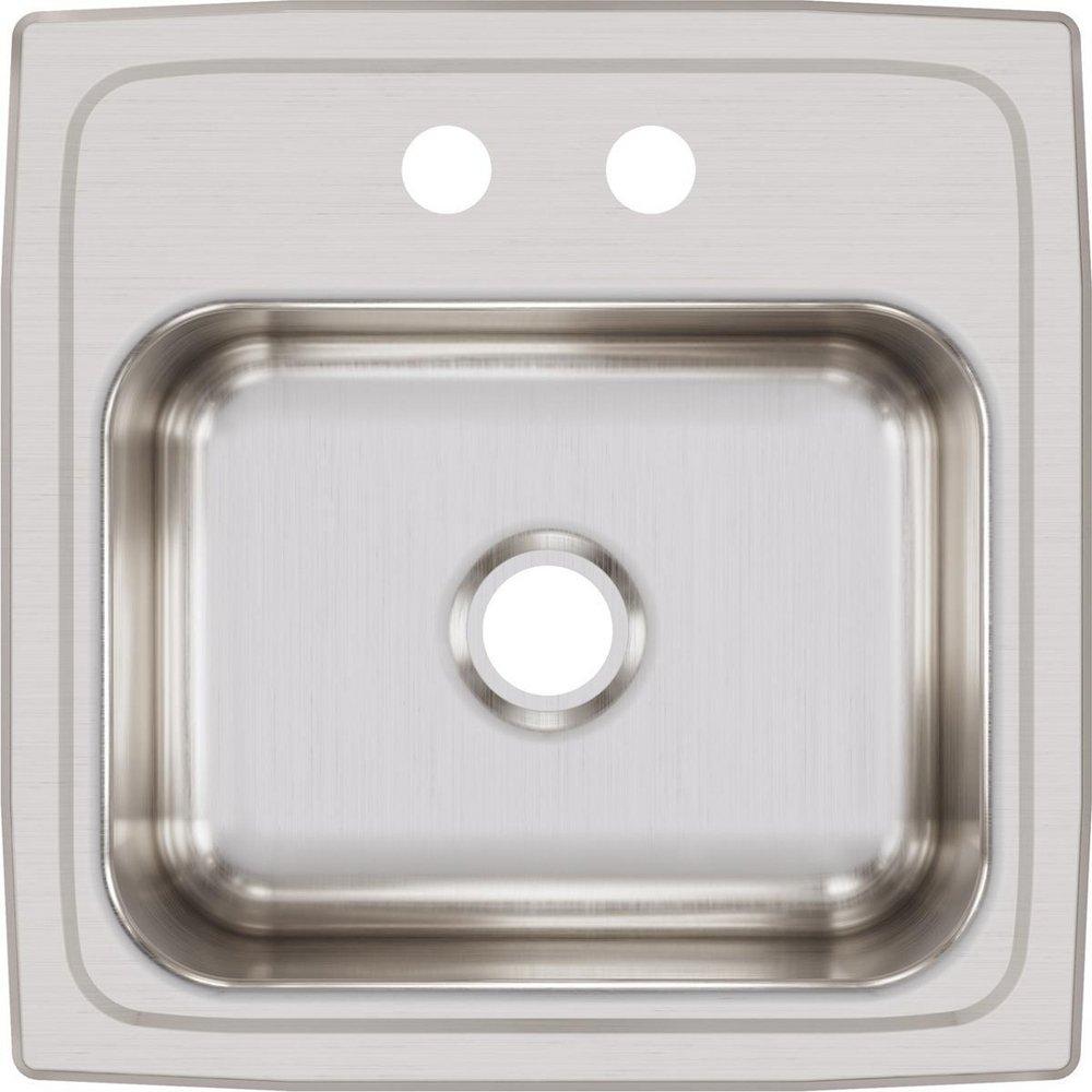 Elkay Lustrous Satin 15 x 15 in. 3 Hole Drop-in Stainless Steel Bar Sink 