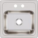 Elkay Lustrous Satin 15 x 15 in. 3 Hole Drop-in Stainless Steel Bar Sink 