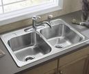 Sterling Satin Stainless Steel 33 x 22 in. Stainless Steel 2 Bowl Drop-in Kitchen Sink in Satin Stainless Steel 