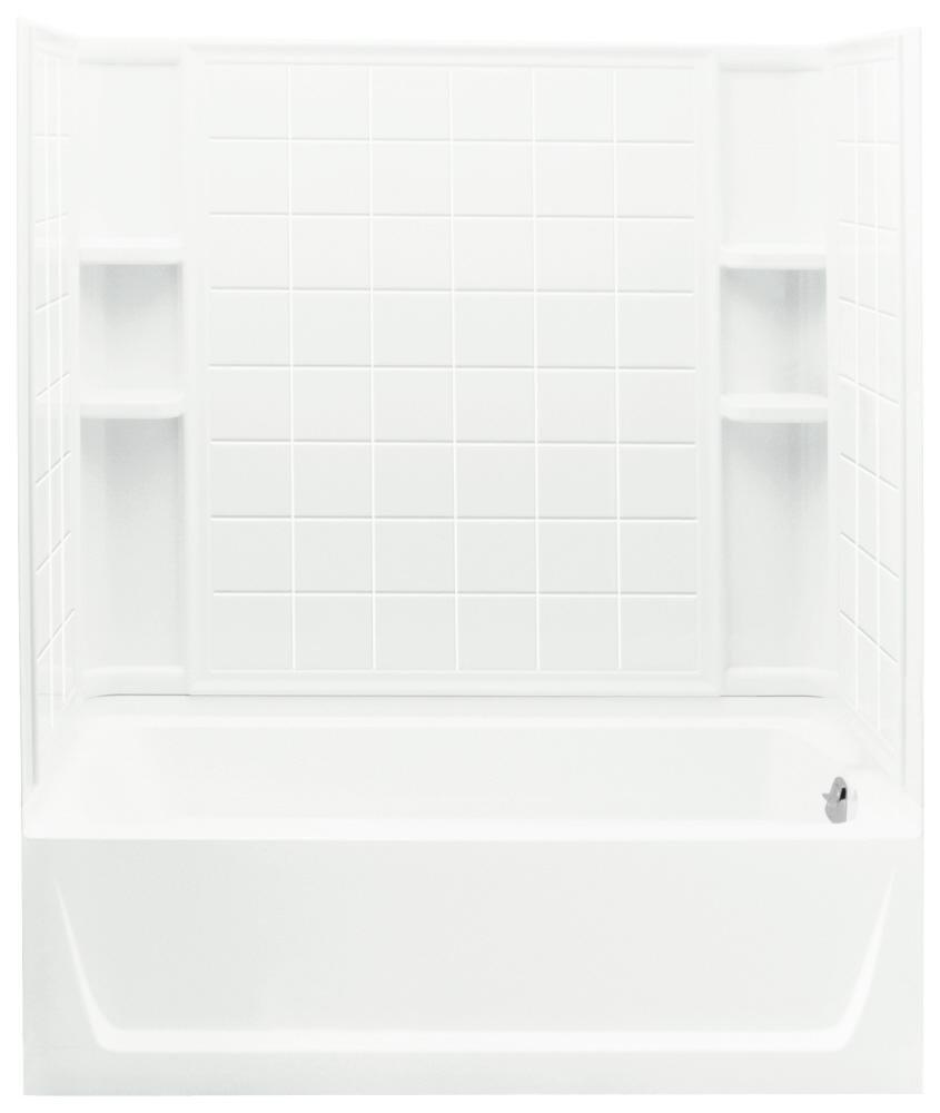 Sterling White 60 x 32 in. Vikrell Right Hand Drain Tub and Shower 