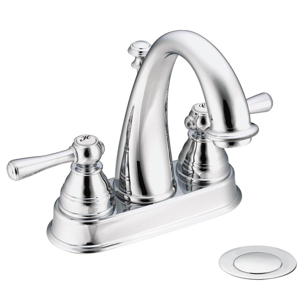 Moen Chrome Two Handle Centerset Bathroom Sink Faucet 