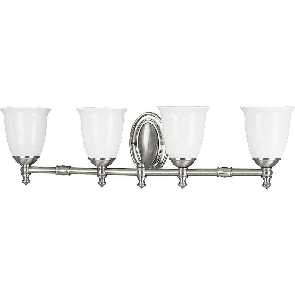 Progress Lighting Brushed Nickel 32-1/2 in. 100W 4-Light Bath Light 