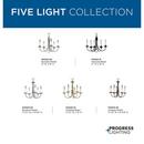 Progress Lighting Brushed Nickel 17-31/50 in. 60W 5-Light Candelabra Incandescent Chandelier 