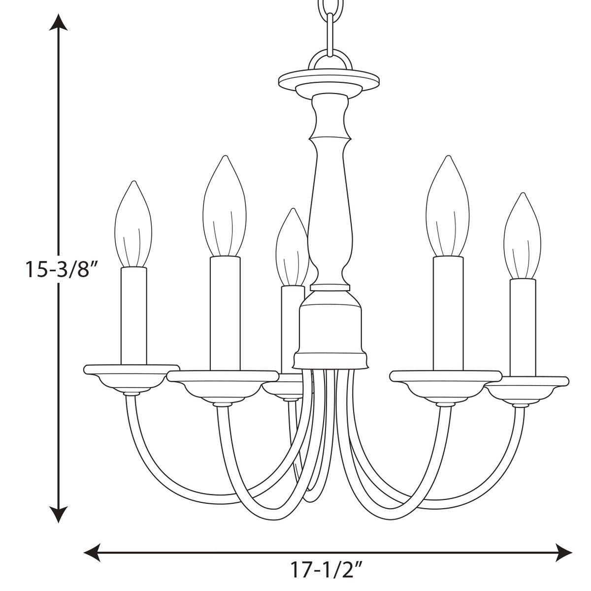 Progress Lighting Brushed Nickel 17-31/50 in. 60W 5-Light Candelabra Incandescent Chandelier 