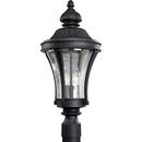 22-1/2 in. 3-Light Outdoor Post Lantern in Gilded Iron