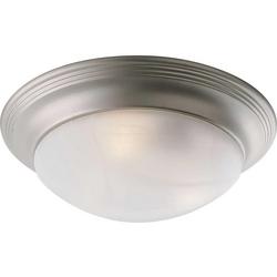 17-1/2 x 5-7/8 in. 60 W 3-Light Medium Flush Mount Ceiling Fixture in Brushed Nickel