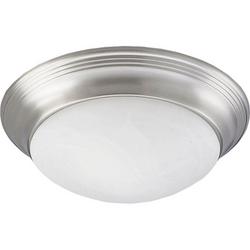 17-1/2 x 5-7/8 in. 60 W 3-Light Medium Flush Mount Ceiling Fixture in Brushed Nickel