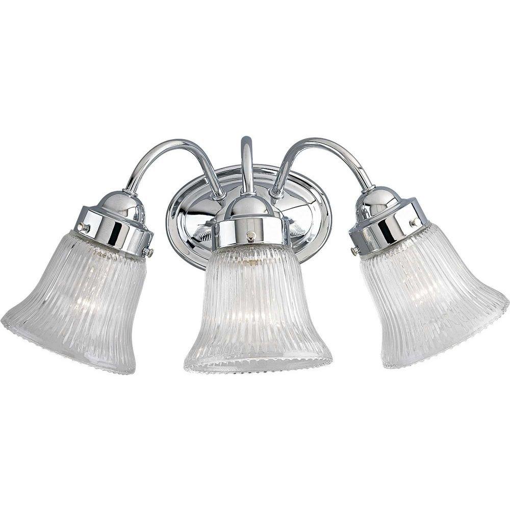 Progress Lighting Polished Chrome 16-1/8 in. 100W 3-Light Vanity Fixture 