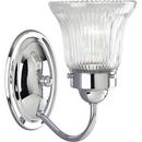 5-1/4 in. 1-Light Vanity Fixture in Polished Chrome with Sparkling prismatic Glass Shade