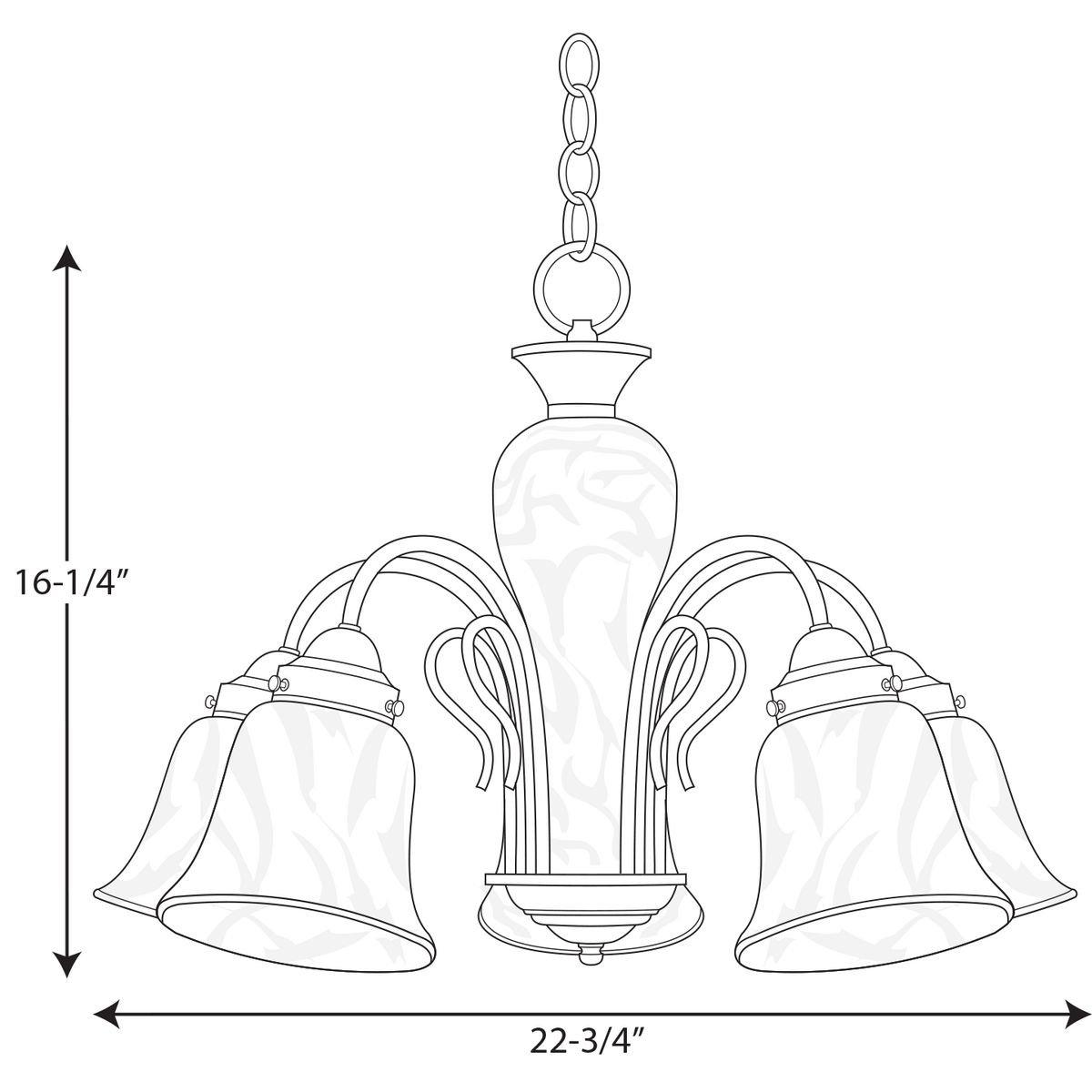Progress Lighting Brushed Nickel 100 W 5-Light Medium Chandelier 