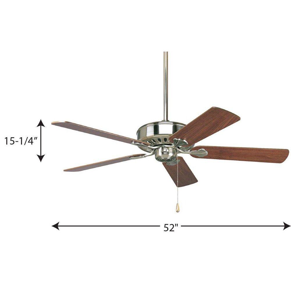 Progress Lighting Brushed Nickel 70W 5-Blade Ceiling Fan 
