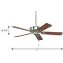 Progress Lighting Brushed Nickel 70W 5-Blade Ceiling Fan 