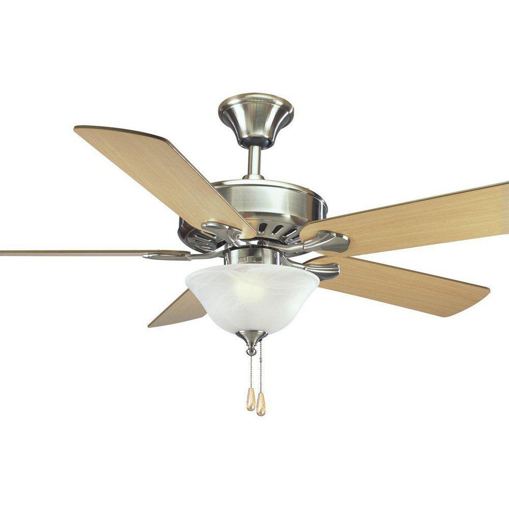 Progress Lighting Brushed Nickel 70W 5-Blade Ceiling Fan 