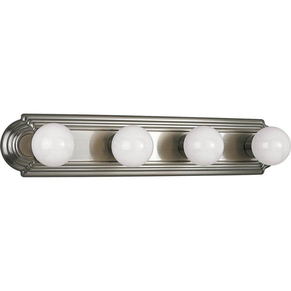Progress Lighting Brushed Nickel 4 Light 60W Vanity Light Fixture 
