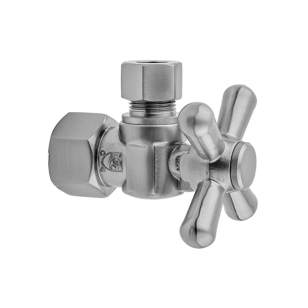 Jaclo Industries Polished Brass 1/2 in. Threaded x OD Tube Cross Handle Angle Supply Stop Valve 