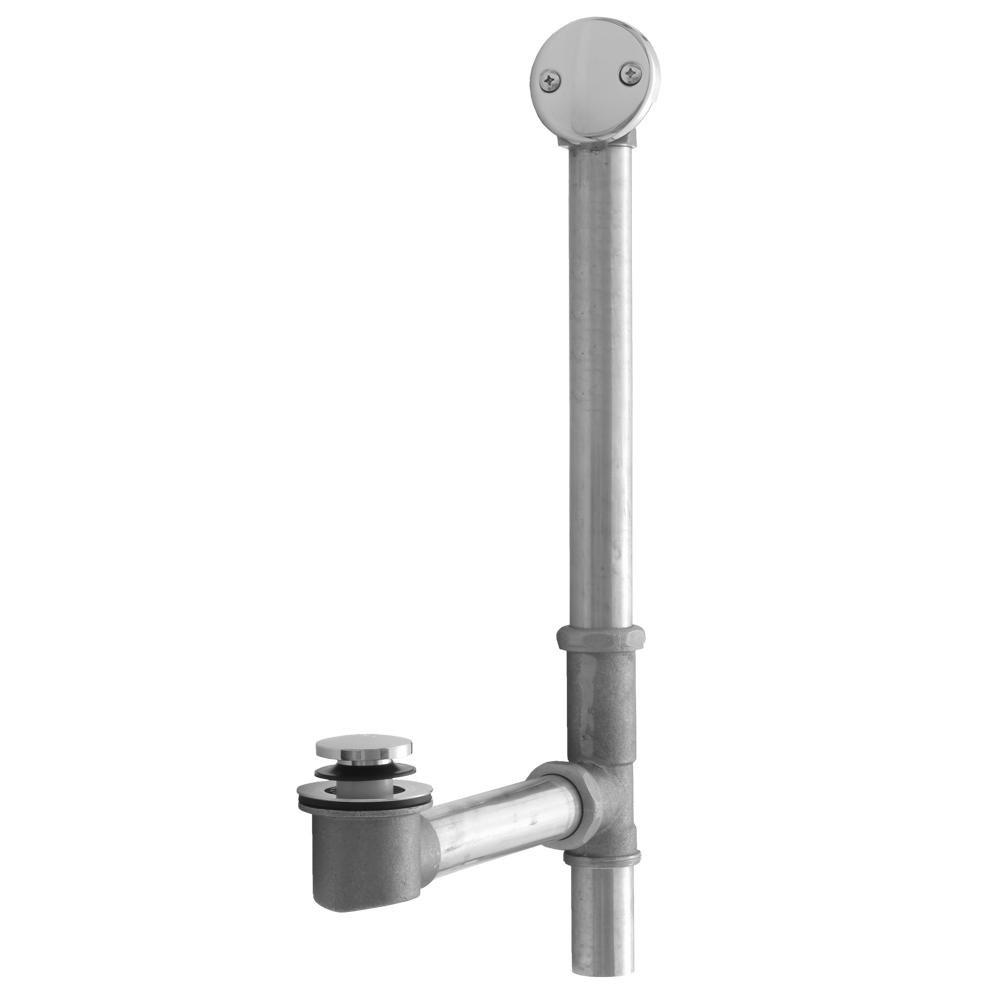 Jaclo Industries Satin Nickel 16 in. Brass Toe-Tap Drain 