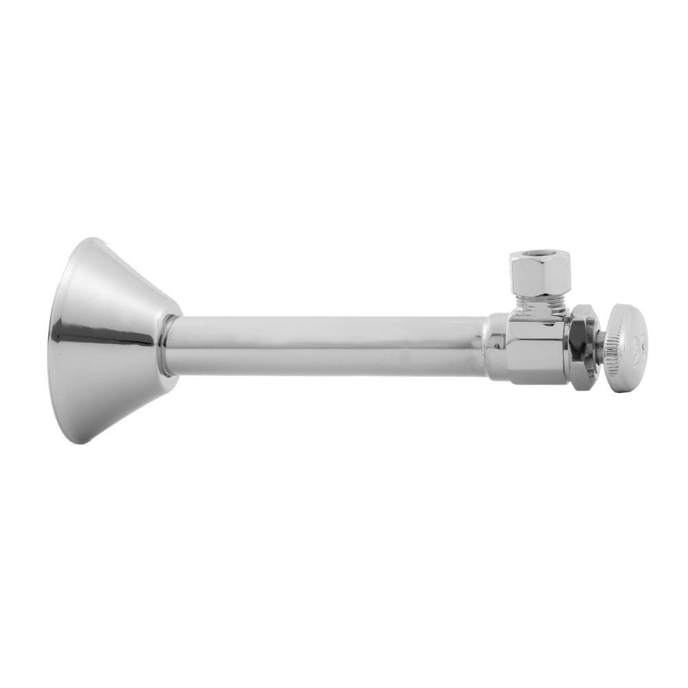 Jaclo Industries Satin Nickel 1/2 x 3/8 in. Sweat x OD Tube Oval Handle Angle Supply Stop Valve 
