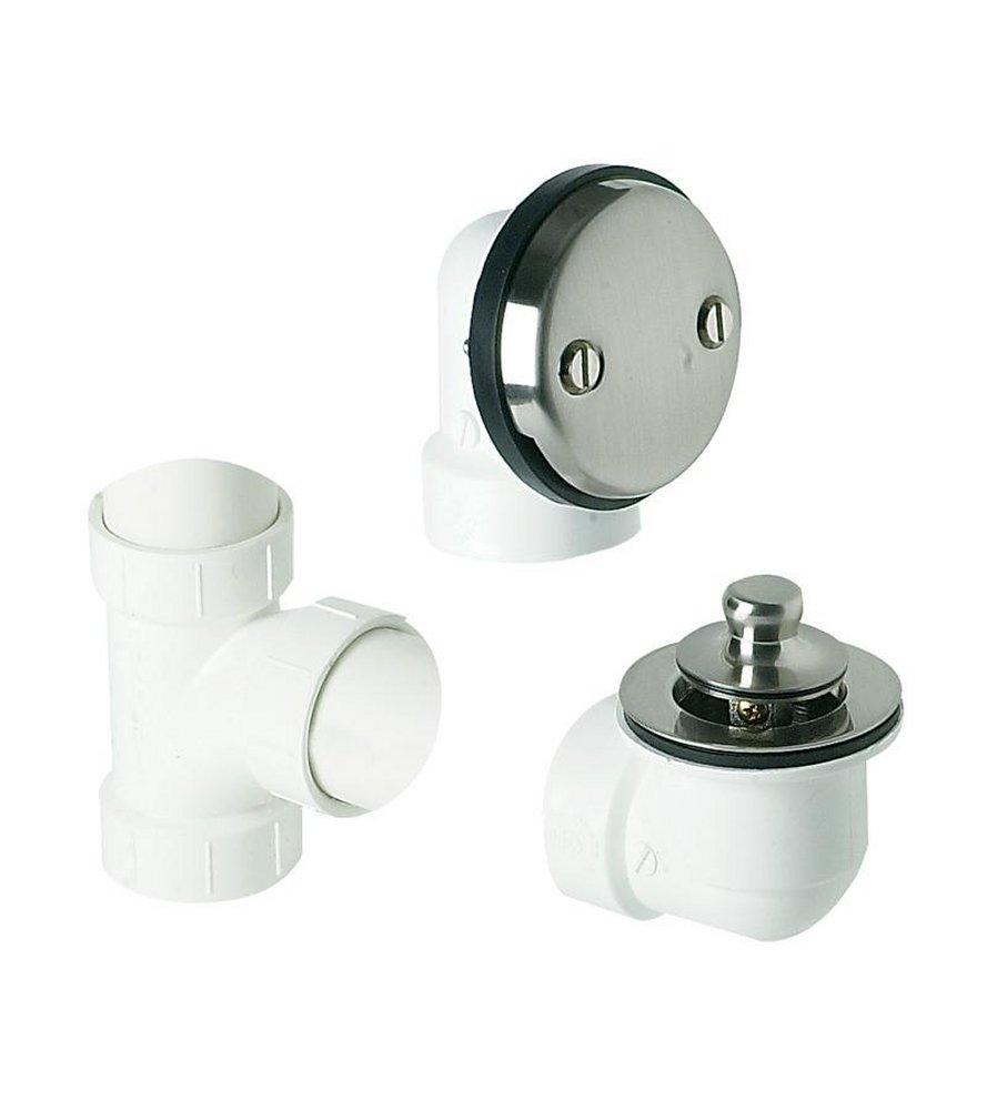 MTI Whirlpools&reg; Brushed Nickel 14-1/2 in. Plastic Lift & Turn Drain 