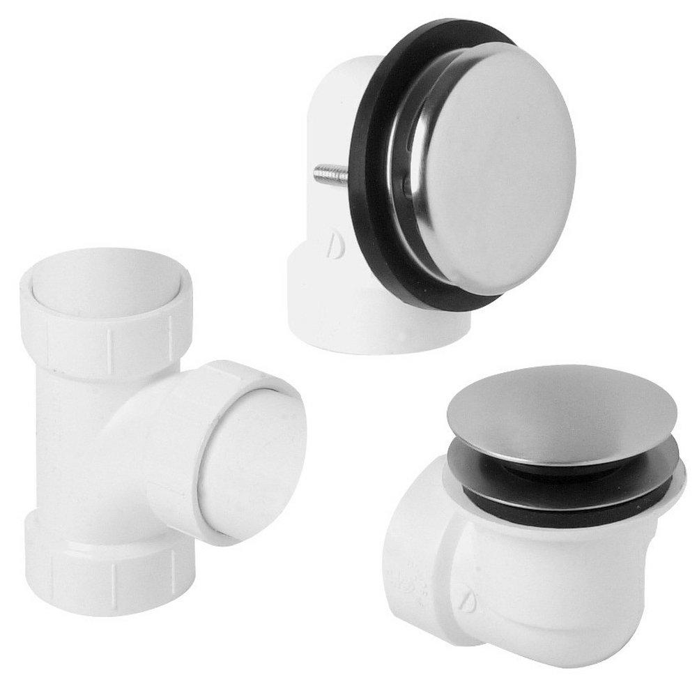 MTI Whirlpools&reg; Brushed Nickel 19-1/8 in. Plastic Toe-Tap Drain 